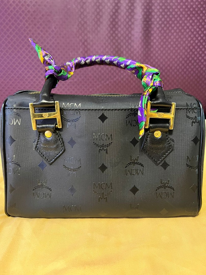 MCM Boston Doctors Bag Black, Luxury, Bags & Wallets on Carousell