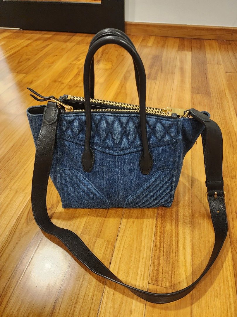 Miu Miu denim leather bag, Luxury, Bags & Wallets on Carousell