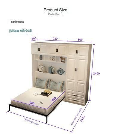 Multi-functional invisible folding bed small apartment balcony wall bed ...