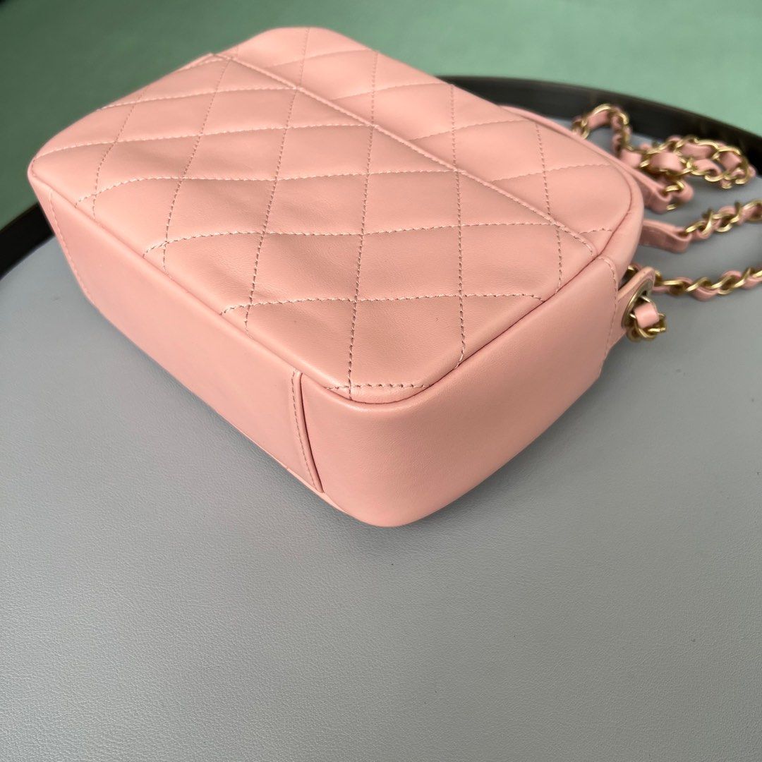 NEW Chanel Lettering Camera Bag Small Calfskin Pink / Ghw, Luxury, Bags &  Wallets on Carousell