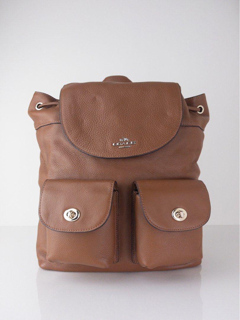 Coach pebbled leather backpack f37410 black online