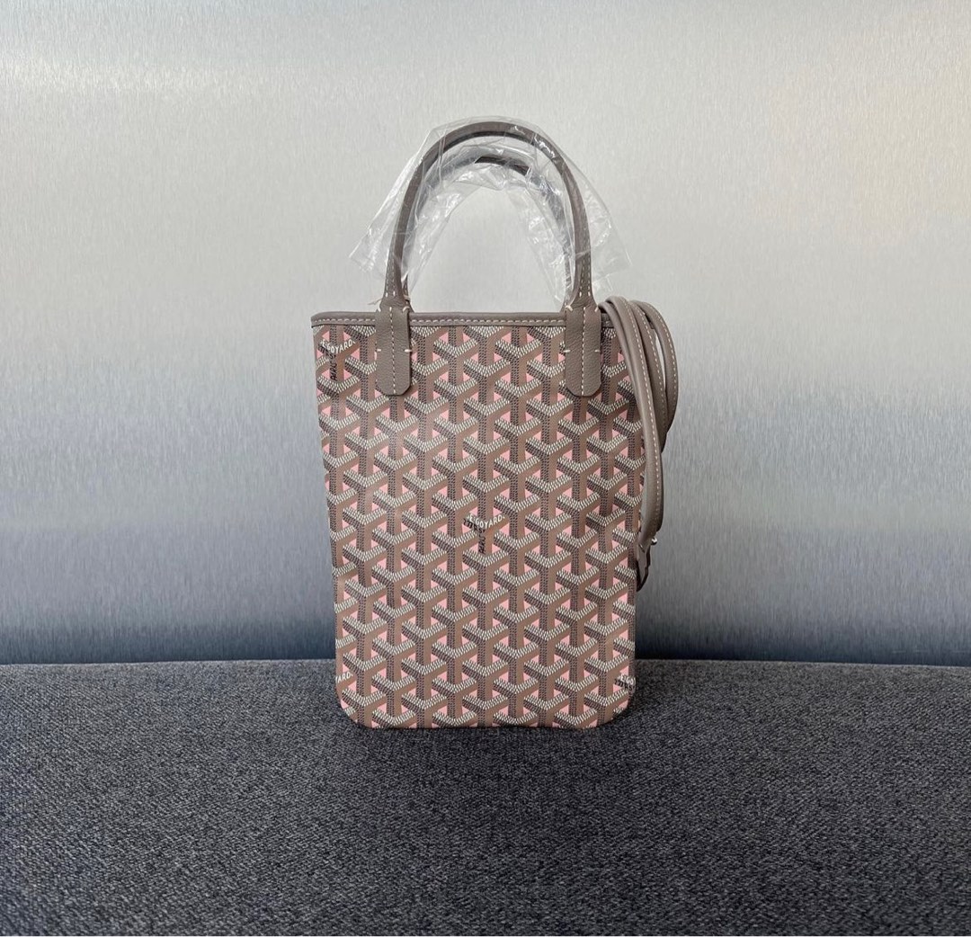 NWT Goyard Poitier Mini Claire Voie Greige Pink Crossbody Tote Limited  Edition