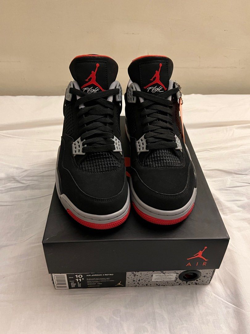 Nike Air Jordan 4 AJ 4 Bred Men s Fashion Footwear Sneakers on