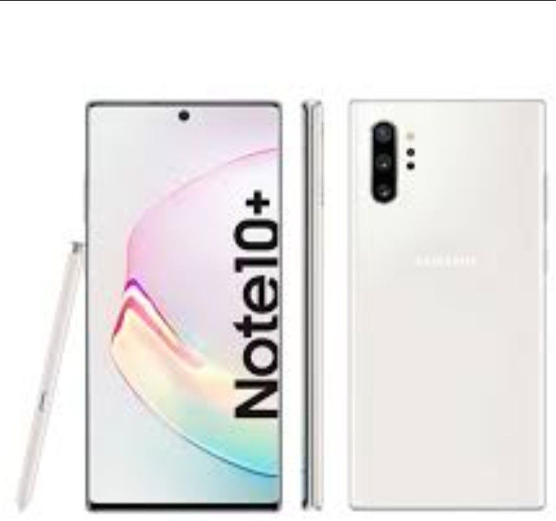 Note 10+ (Category: Samsung) located in Singapore. Submitted by whitelight_ (Listing ID 1238888985, Image 1). Description: best priced. used for 1 year, sat in my cupboard for 2 years after changing phone. comes with box but no charging port..