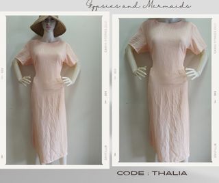 Nude pink long dress