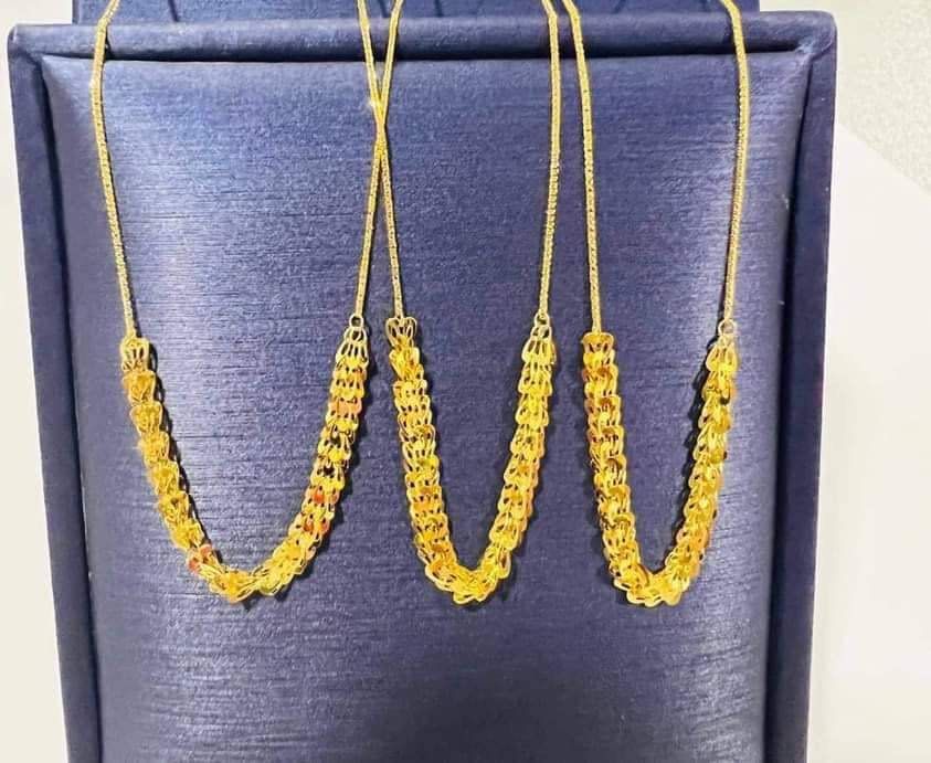 Palay Necklace 18K (Category: Necklaces) located in Cainta. Submitted by krissssh (Listing ID 1238795786, Image 1). Description: 18K SAUDI GOLD 🍂🍃Palay Necklace 💯%Real Gold ✅Pawnable 👉est 0.85-0.9g more or less 💸 Money back guarantee if proven fake. .
