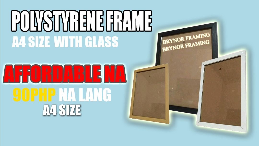 Picture Frame Brandnew A4 90PHP NA LANG! (Category: Frames & Pictures) located in Manila. Submitted by BryanPictureFrameServices (Listing ID 1238832020, Image 1). Description: OH MY 90 NA LANG ANG PICTURE FRAME NATIN! SA HALAGANG 90PHP AY MERON KANANG MABIBILING A4 SIZE NA PICTURE FRAME WITH GLASS. ANO PA ANG HINIHINTAY NYO KUMUHA NA KAYO AT TIYAK NA MAGUGUSTUHAN NYO ITO. POLYSTYRENE FRAME WITH PURE GLASS A4 SIZE PM SA GUSTONG KUMUHA WE SUPPLY CO