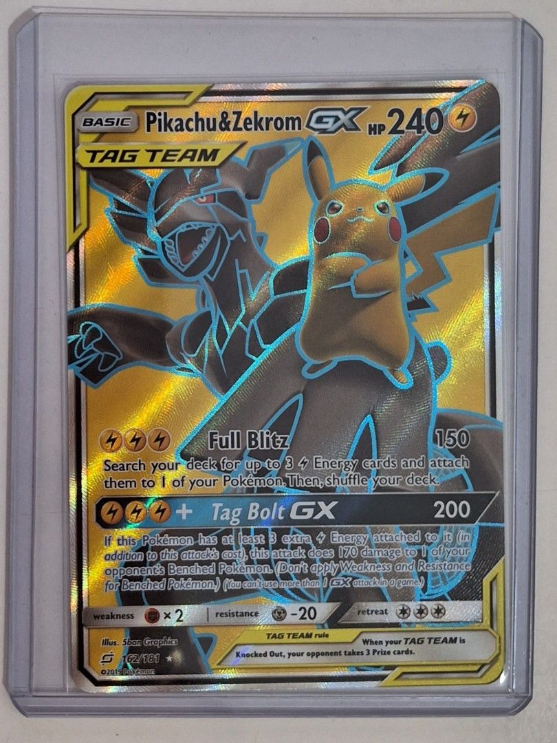 Pikachu & Zekrom GX 162/181 Team Up NM Full Art Ultra Rare Pokemon Card