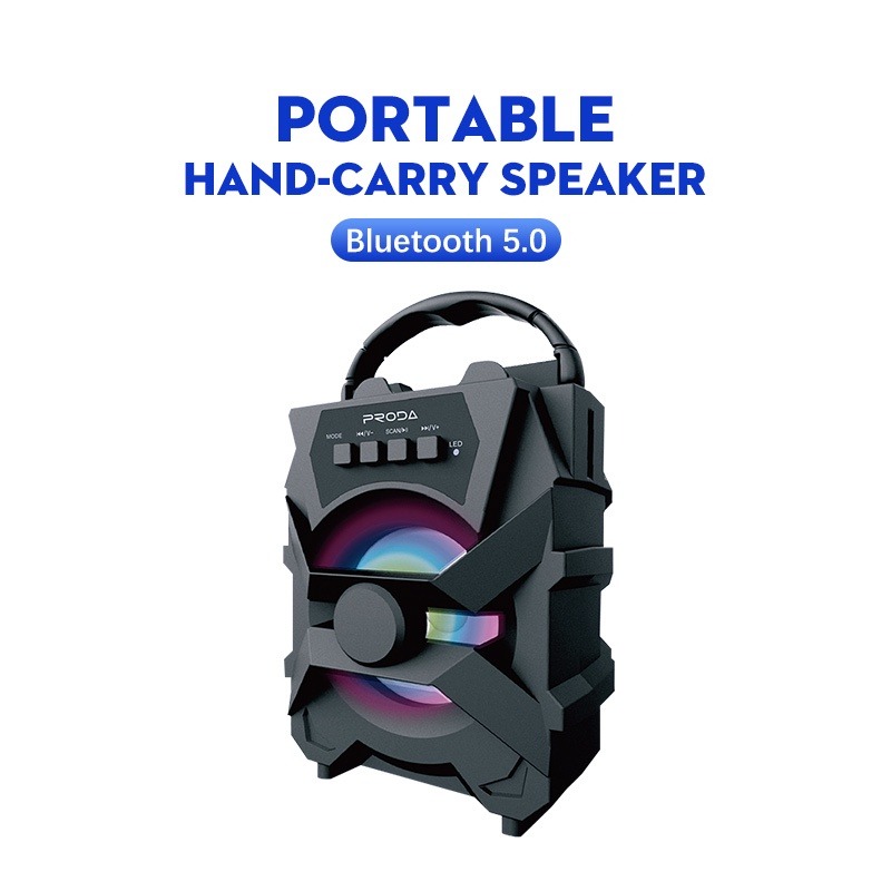 PRODA S500 Bluetooth 5.0 Portable Speaker|Light-Weight|1200mAh Battery ...