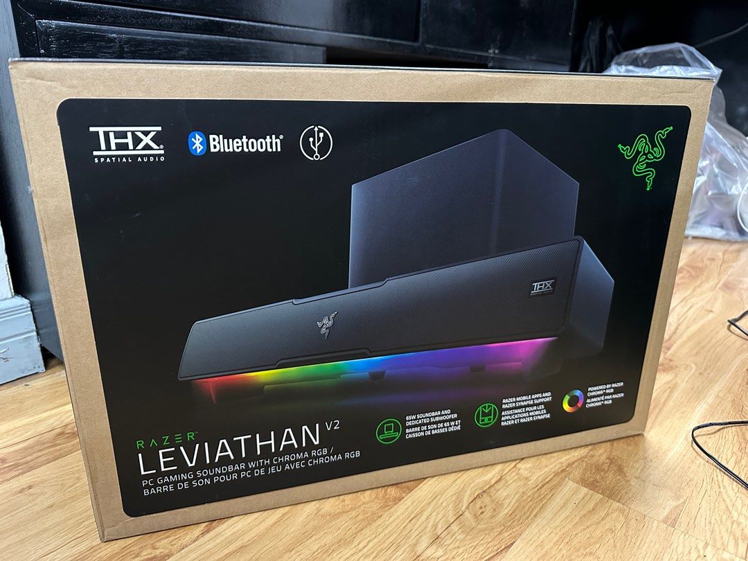 Razer Leviathan V2 PC Gaming Soundbar With Subwoofer, Audio, Soundbars