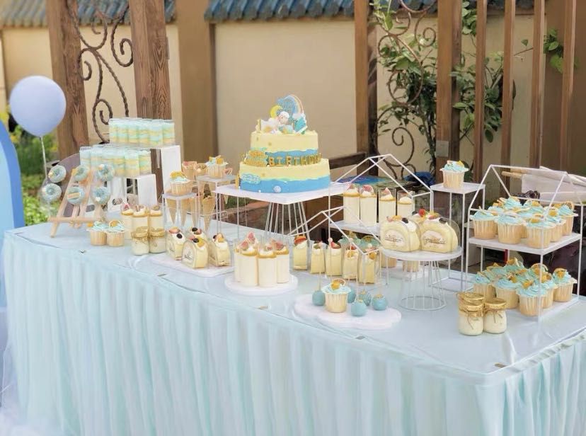 RENTAL Set B 6 Pieces Classic White Dessert Table Set Cake stand for Birthday Party Celebration Wedding
