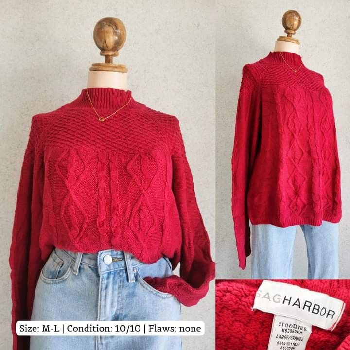 Sag harbor cable knit sweater on Carousell