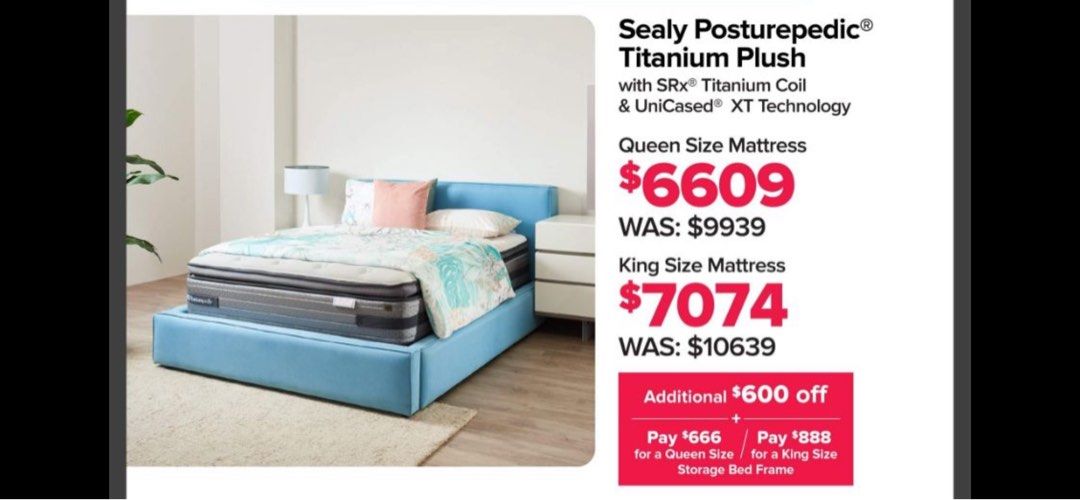 Sealy titanium 14 plush pillow top mattress set 2025