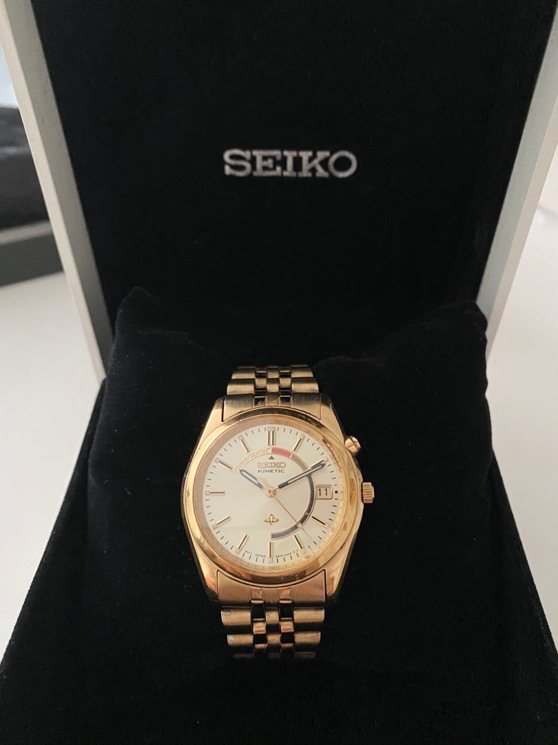 Seiko kinetic watch new arrivals gold