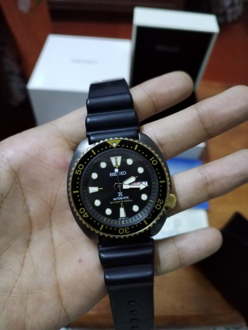 Seiko Turtle Special Edition Black and Gold SRPD46K1 Men s