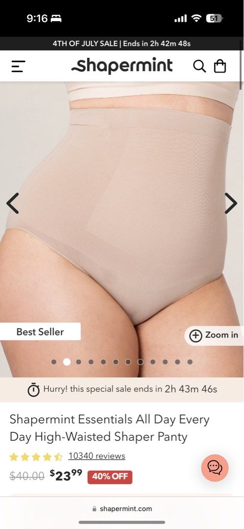 Shapermint Body Shaper All Day Every Day Ultra-thin High-waisted