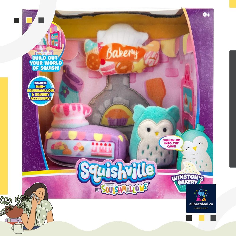 Squishville by Squishmallow Bakery Play Scene, 2” Winston Soft Mini