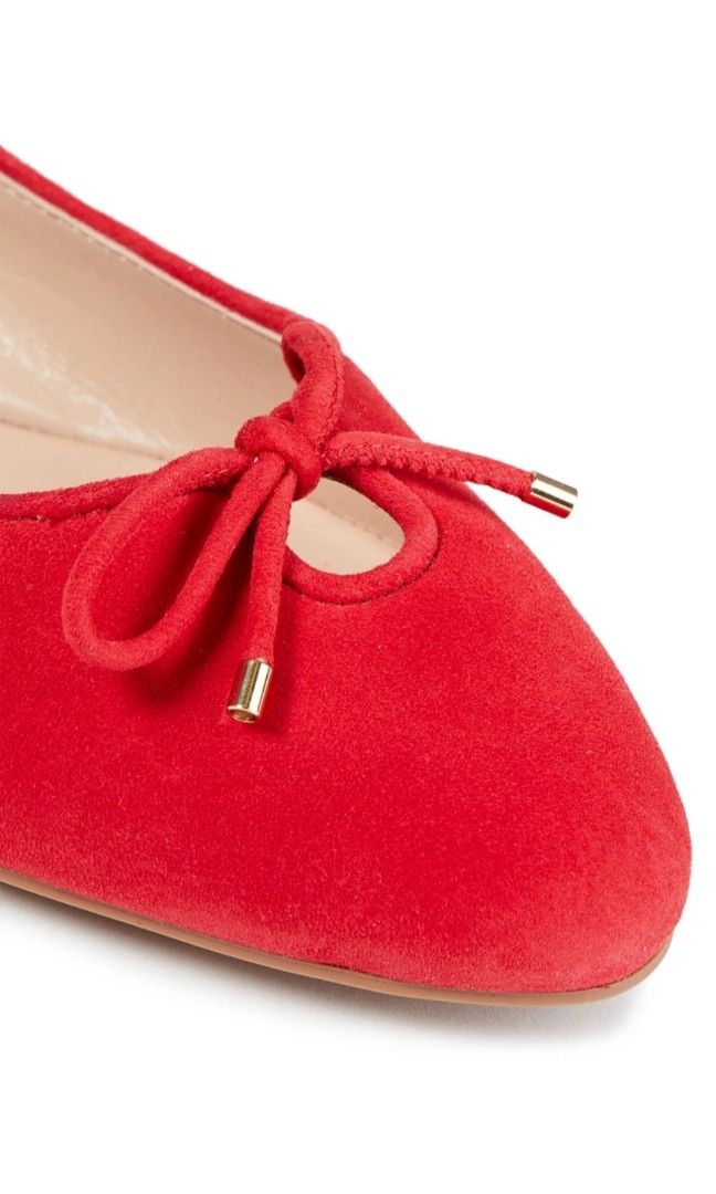Red suede ballet flats store