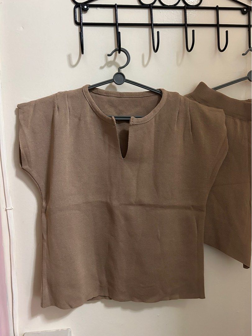Tan Knit Top & Shorts Coordinates (Category: Sets or Coordinates) located in Manila. Submitted by curatedbyelvynna (Listing ID 1238853517, Image 3). Description: Condition: 5/5 No when worn, no ‘more photos’. All photos are posted, what you see is what you’ll get. Please note that my items are preloved, it is likely that there will be signs of light wear in general. Last price posted 💯 No more haggling. All items are reasonably priced based on t