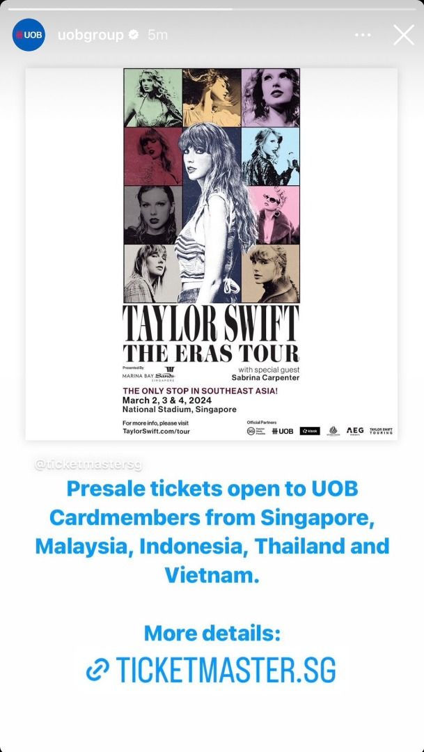 Taylor Swift's The Eras Tour in Singapore Terms and Condition