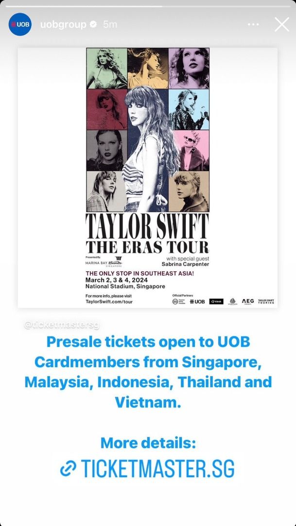 Ticketmaster Taylor Swift Singapore