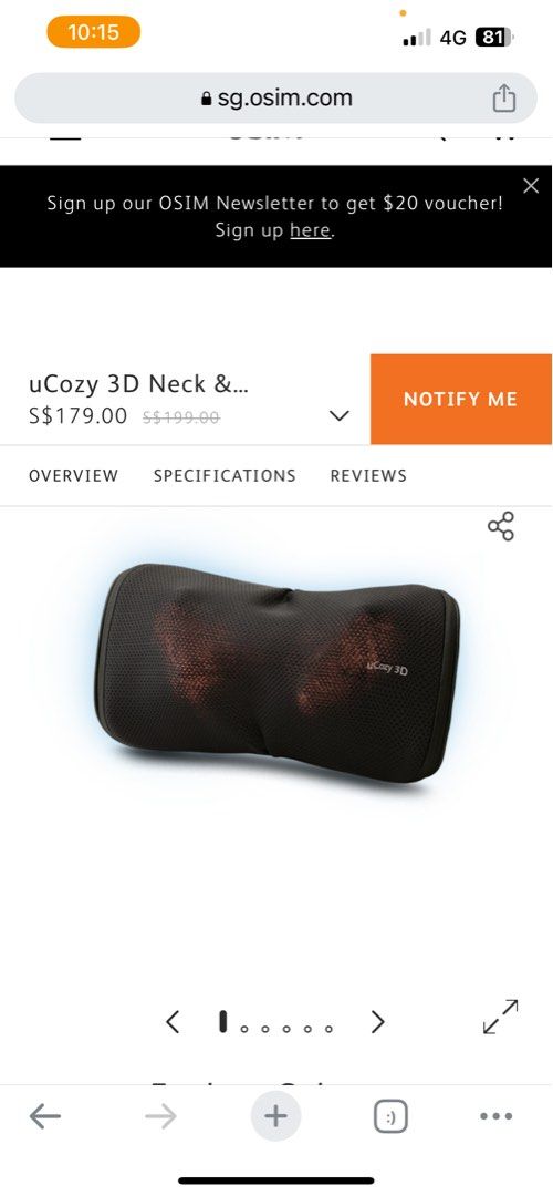 Osim ucozy 3d back massager sales review