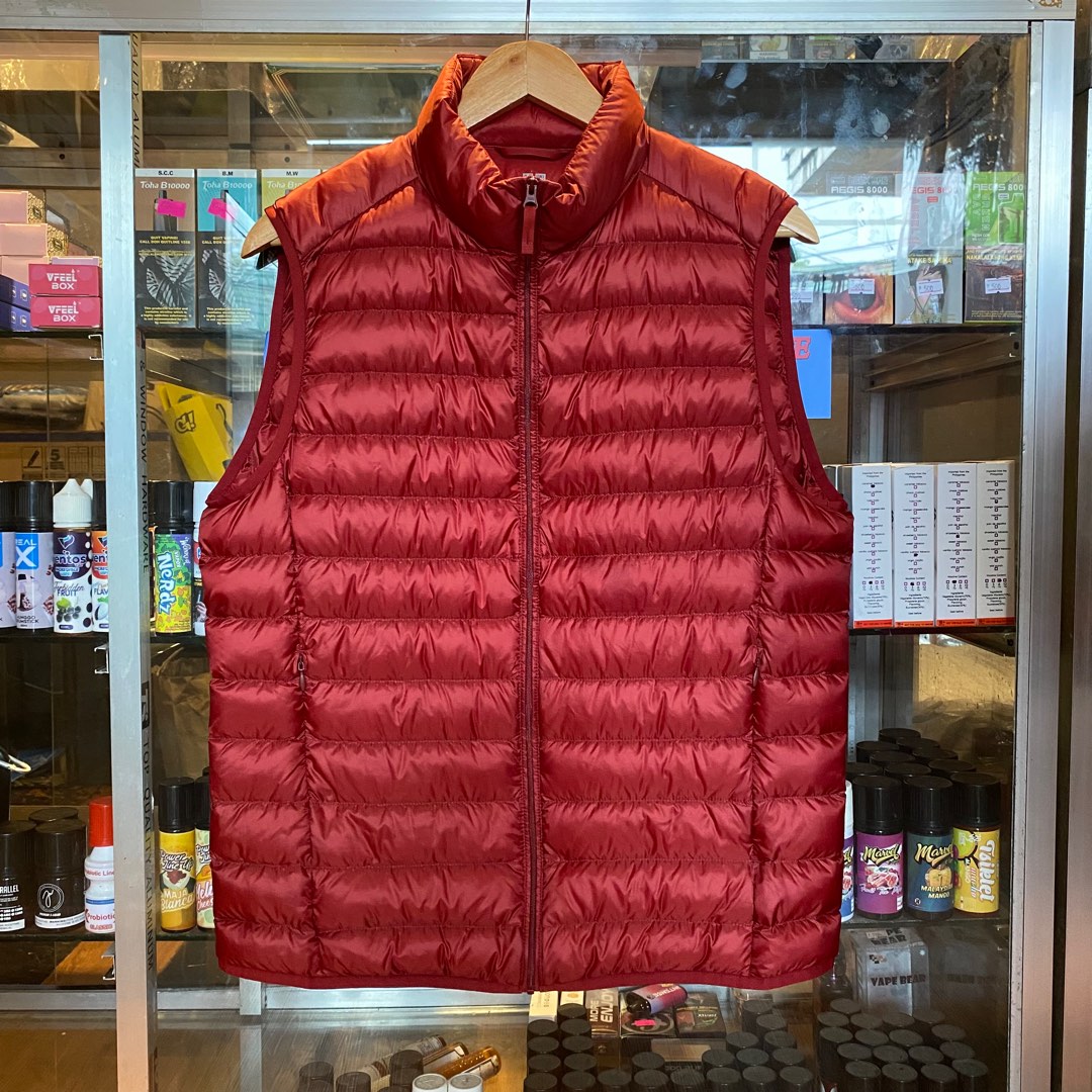 Uniqlo Red Puffer Vest on Carousell