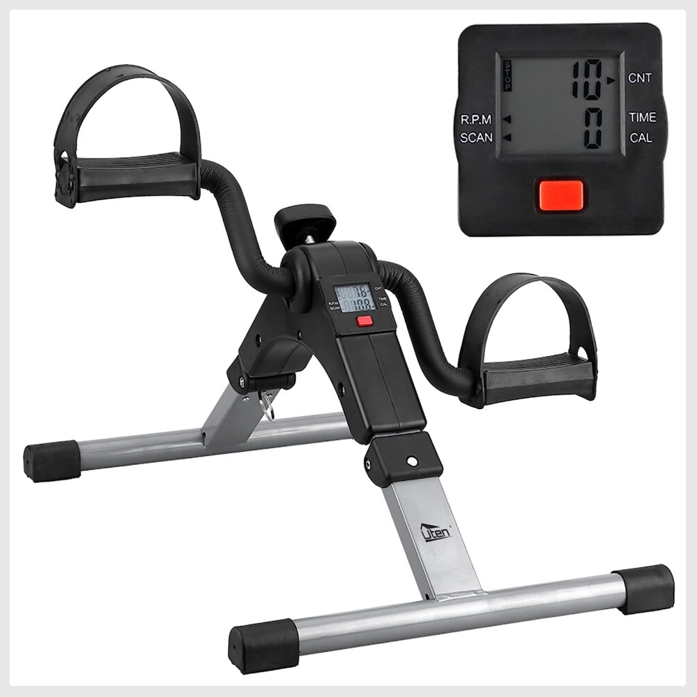 Uten Folding Pedal Exerciser, Mini Exercise Bike, Portable Foot Peddler