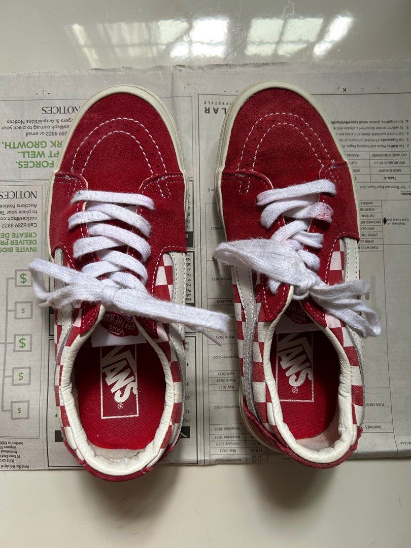 Vans Red Checkerboard Sk8 Low Shoes
