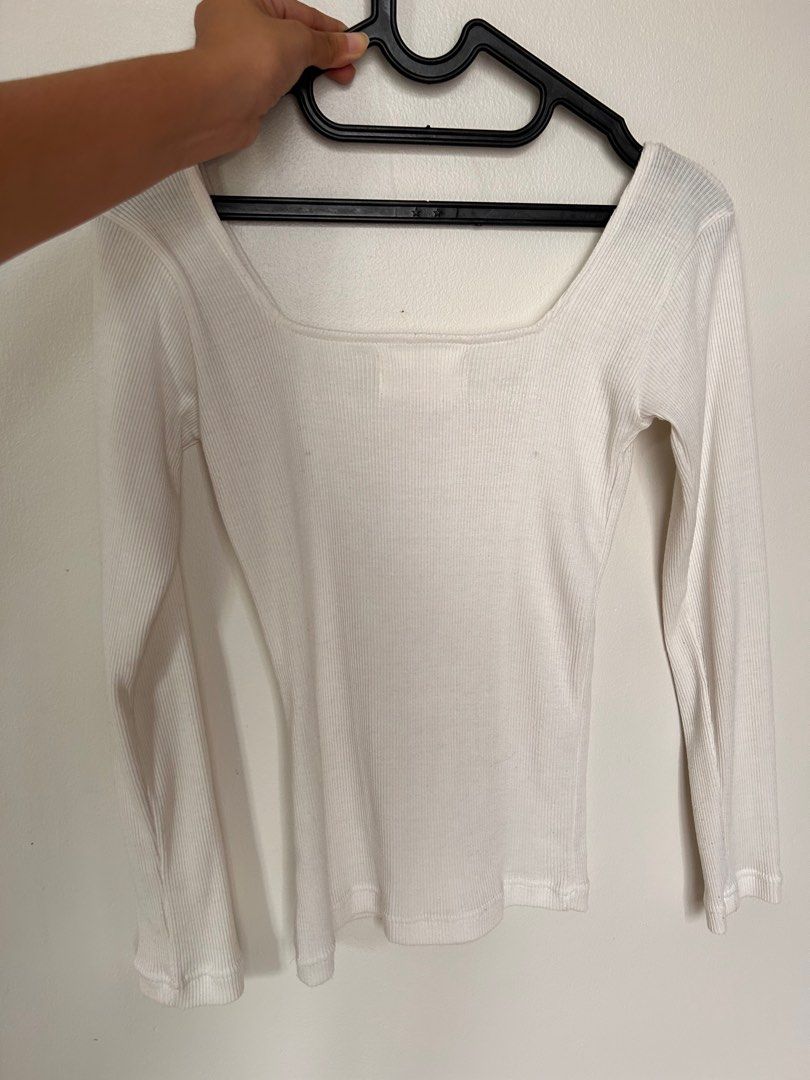 Baju Lengan Panjang Putih Verse Rib Top White Studio Now By Shop At Velvet Fesyen Wanita