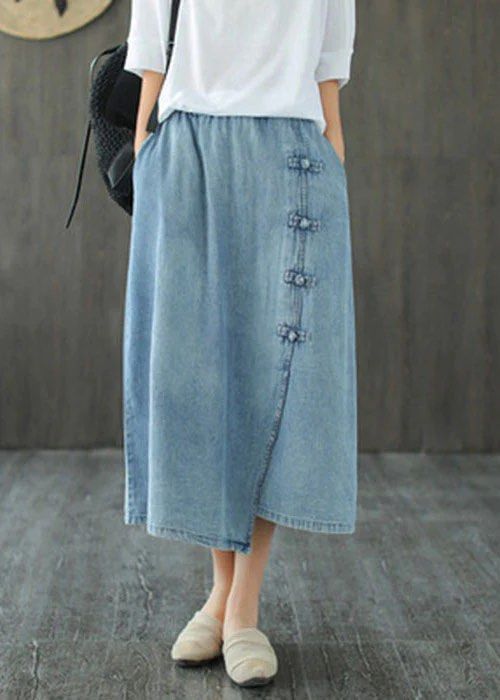 Plus size long denim skirts 80's store
