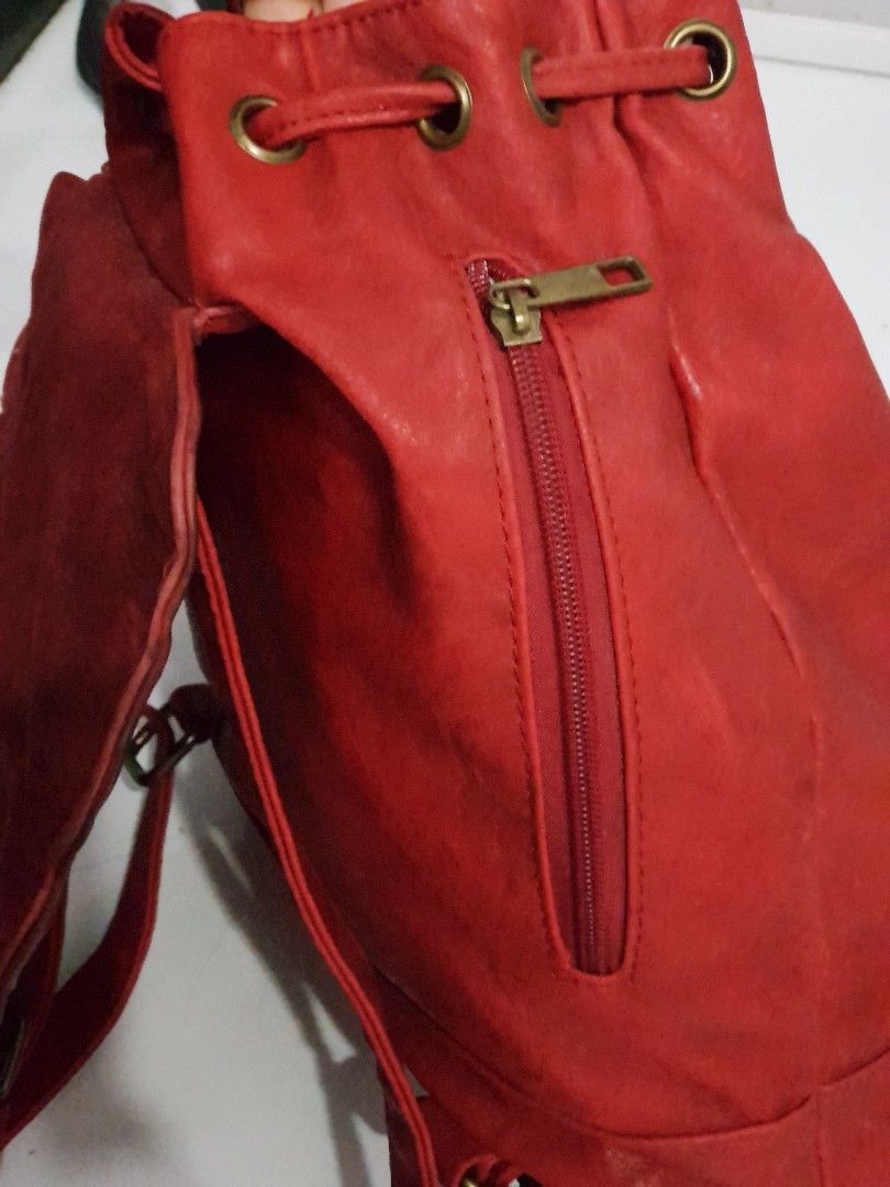 Vintage leather backpack on Carousell