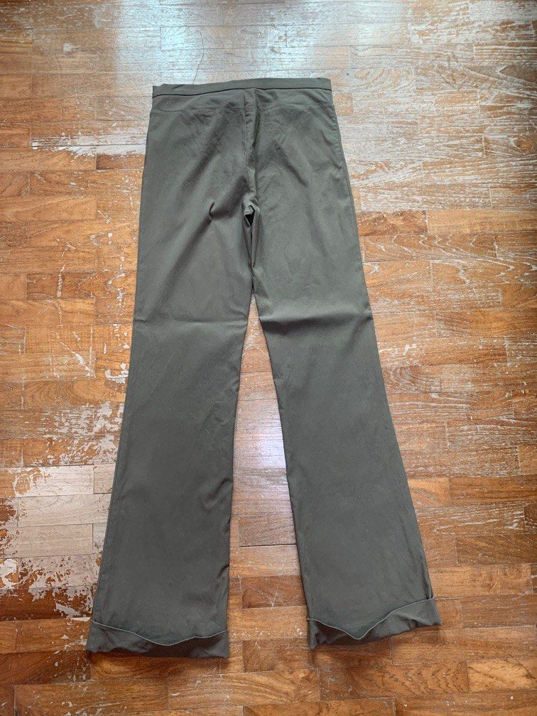 Reclaimed Vintage slim flared Y2K cargo pants in charcoal