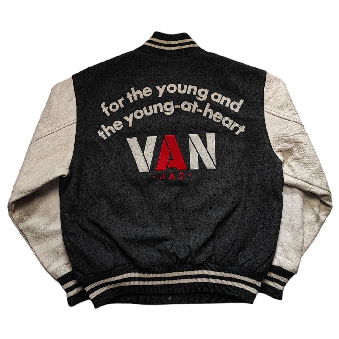 Vintage Van Jac Wool Mix Leather Sleeves Varsity Jacket