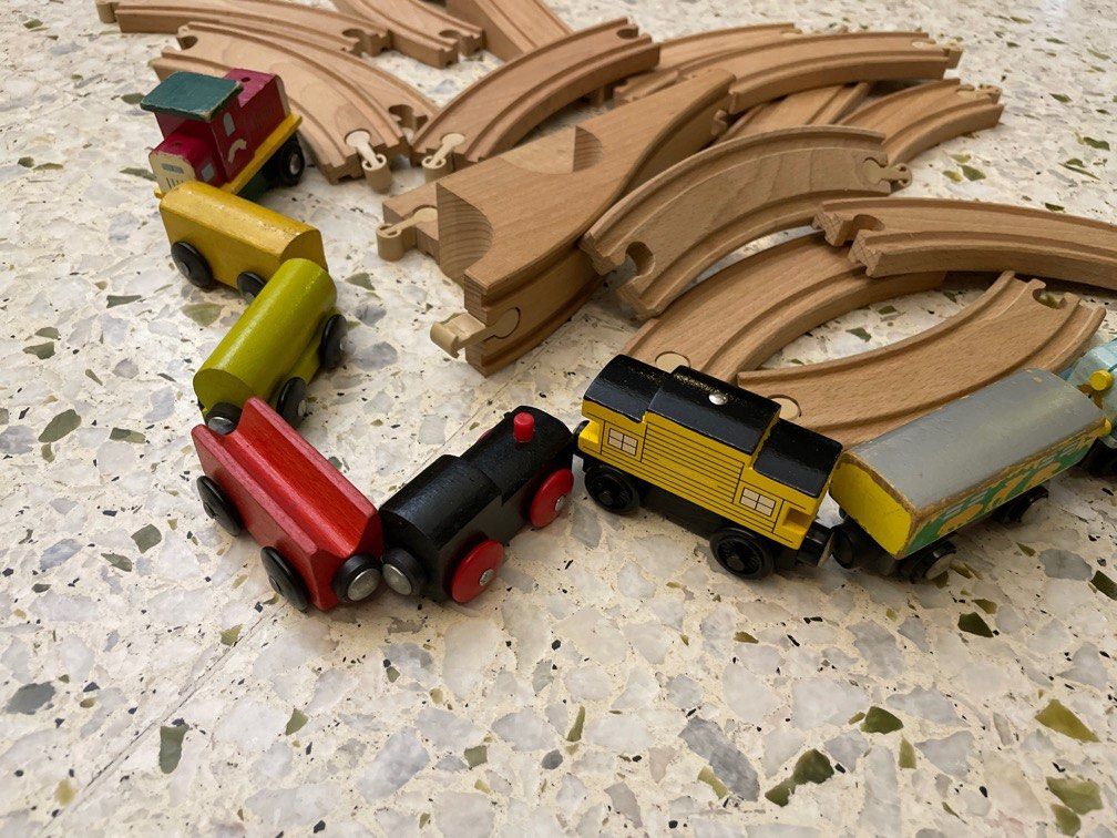 argos toys wooden train set