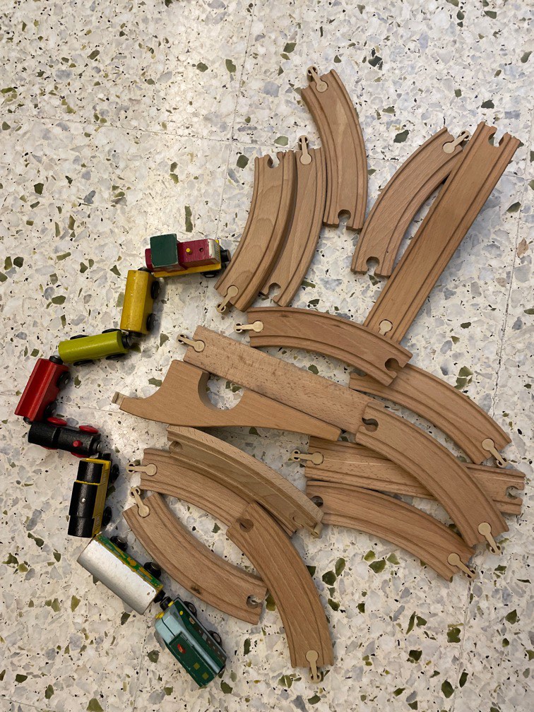 wooden train set electric