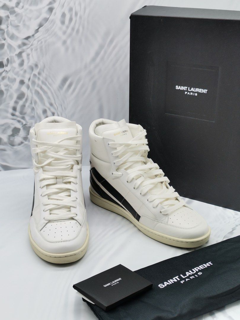 Saint laurent discount all white sneakers