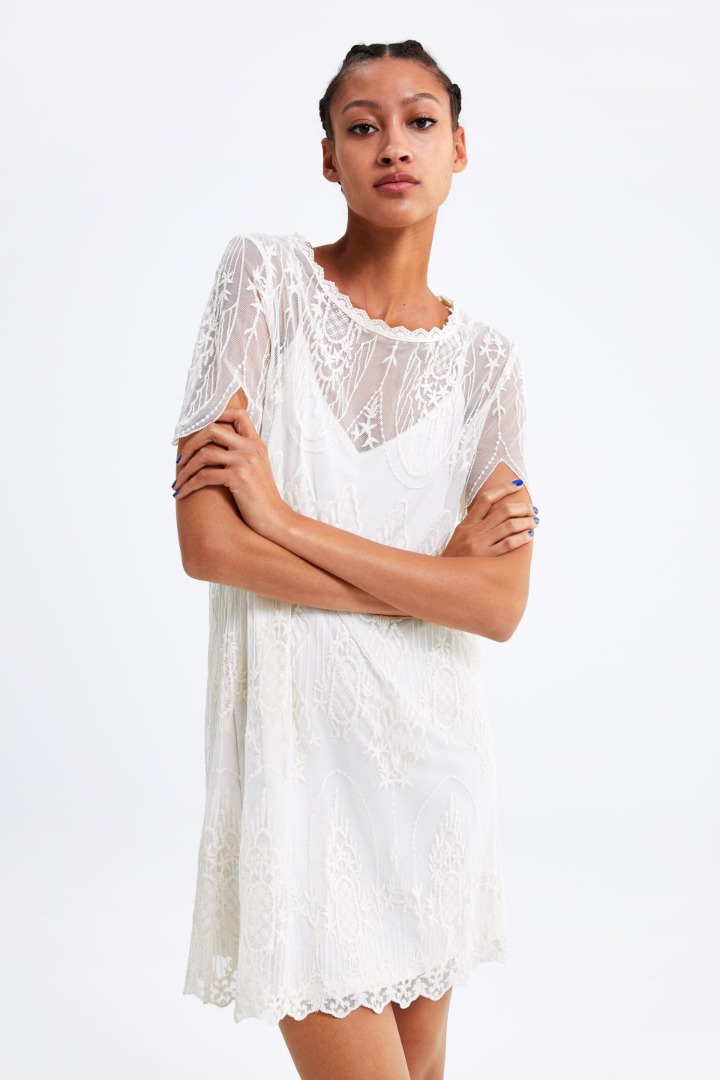Zara White Mesh Dress Backless Dress Zara White Mesh Dress Jual Dress  Import Merk "ZARA