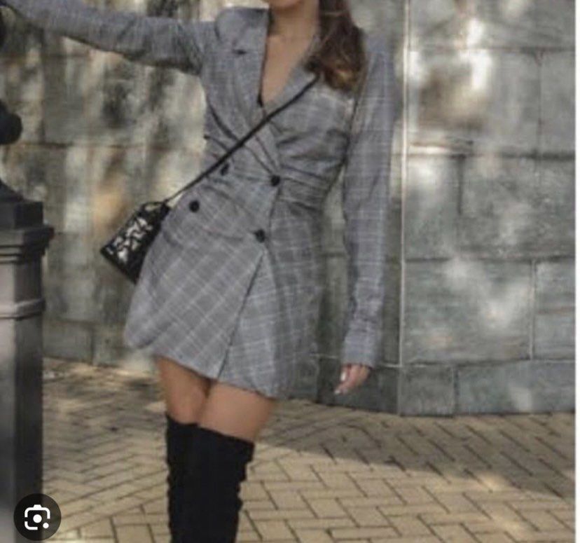 Plaid blazer dress zara Clearance