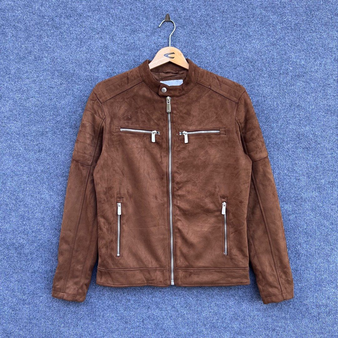 Mens Brown Party Wear Full Sleeves Leather Jacket at best price in Chennai