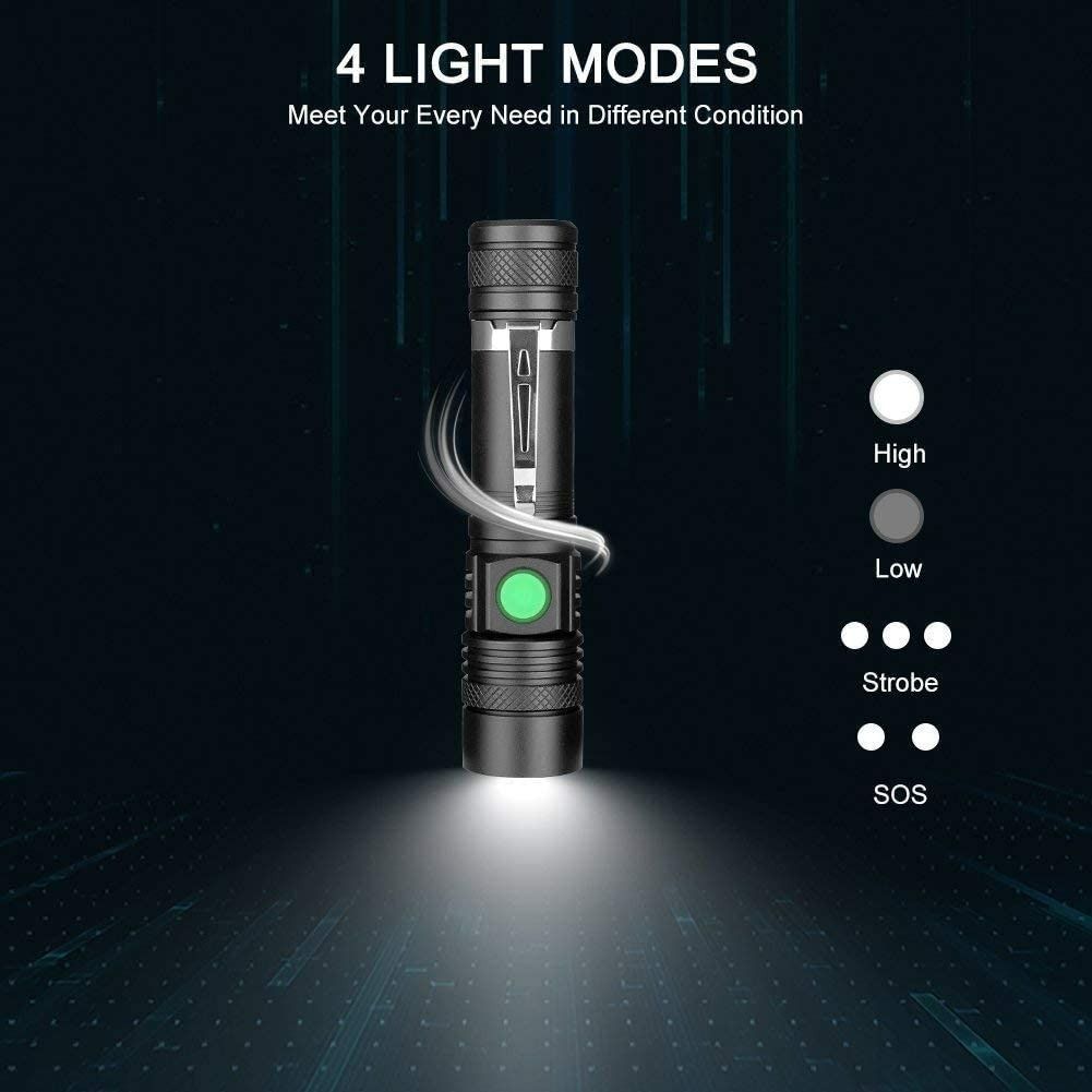 023) LED Tactical Flashlight Rechargeable, IPX6 Waterproof Flashlight,  2000lm, Super Bright LED, Zoomable, Pocket-Size Small LED Flashlight for  Hiking, Camping, Emergency, No Battery, Pieces, Sports Equipment, Hiking   Camping on Carousell