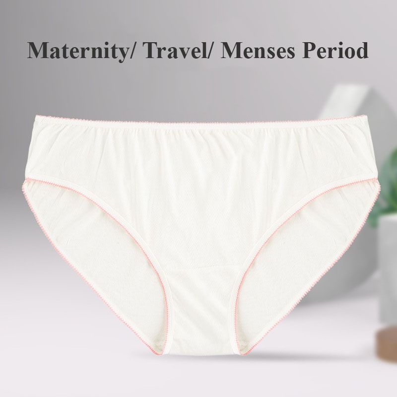 White Disposable Panties Soft Cotton Postpartum Pregnant Maternity Underwear  for Women Men Travel Disposable Panties