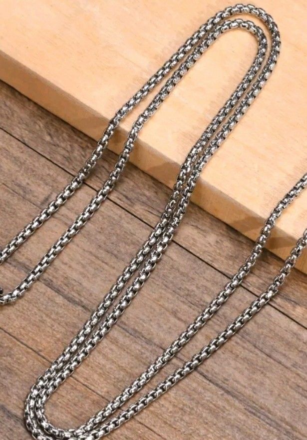 925sterling silver men women chain necklace blue Stone pendant