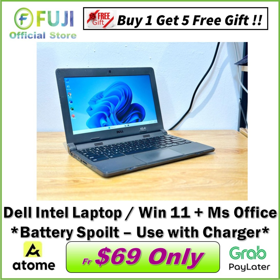 ** Battery Spoilt ** Dell Intel Windows 11 Laptop !! Compact