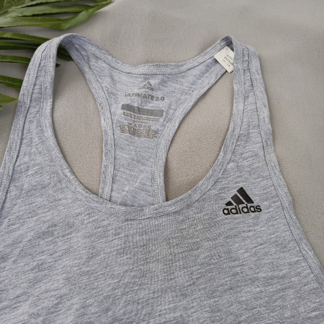 Size S Adidas Climalite Racerback Black White Halter Gym Tank Top Sports Bra