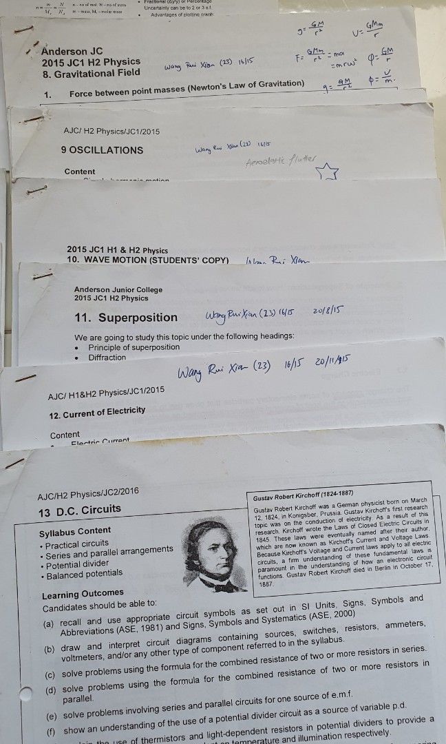 AJC H2 Physics Notes + Summary Notes, Hobbies & Toys, Books & Magazines ...