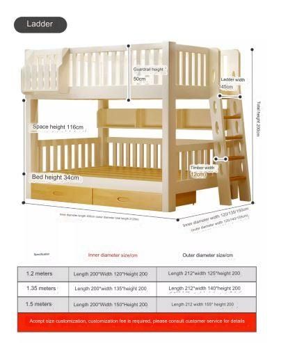 All solid wood children's bunk bed bunk bed youth elevated bed with the ...