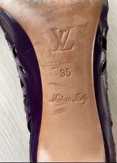 💯AUTH Louis Vuitton Leather Laser Cut-Out Heels 🇮🇹 Made In Italy