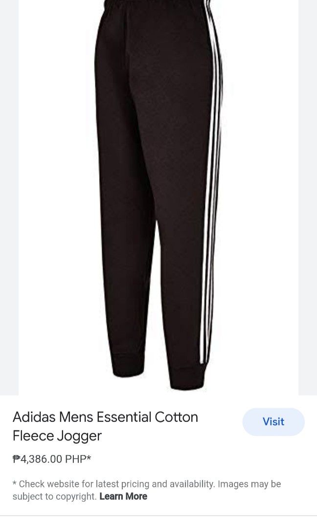 Adidas women's essentials cotton fleece jogger pants sales