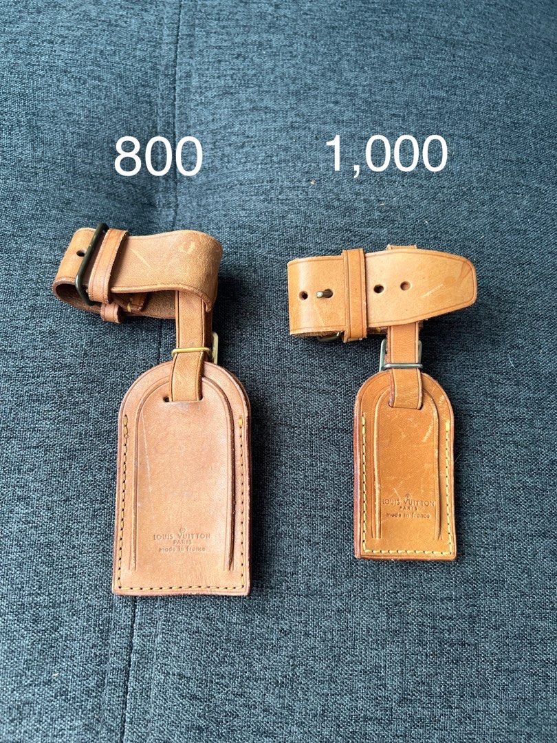 Louis Vuitton luggage tag and poignet poignier set vachetta